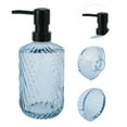 thumbnail image 5 of 1 Pc Simple Twill Lines Soap Pump Dispenser for Bathroom 450ml Clear Blue Black, 5 of 6