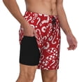 thumbnail image 2 of Yiaed Question Marks1 Print Mens Swim Trunks Bathing Suit Compression Liner Beach Swim Shorts Swimwear Quick Dry Zipper Pocket No-Chafing Board Short-, 2 of 6