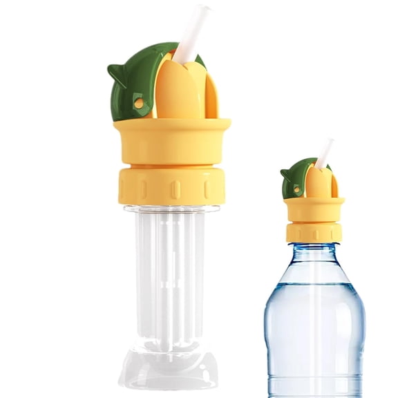 2-in-1 Straw Lid for Water Bottle, Sippy Cup Cover with Detachable Straw, Food Grade Silicone, Spill Proof for Baby Self Drinking(Green)