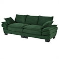 thumbnail image 2 of MidModern Couches 85.4 Inch Corduroy Upholstered Small Couch With 2 Throw Pillows Sofa For Living Room Bedroom, 2 of 9