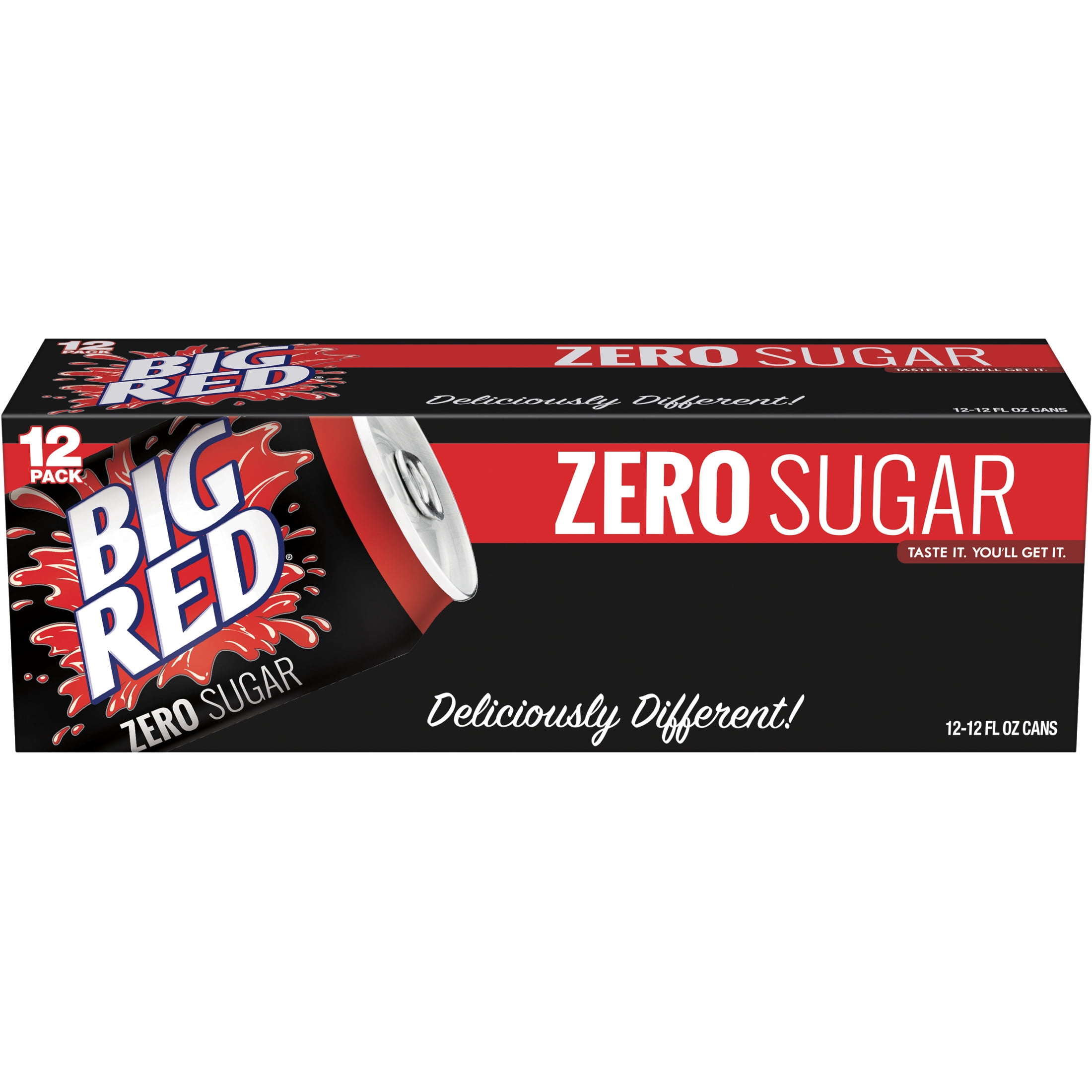 Big Red Zero Sugar Soda Pop, 12 fl oz, 12 Pack Cans