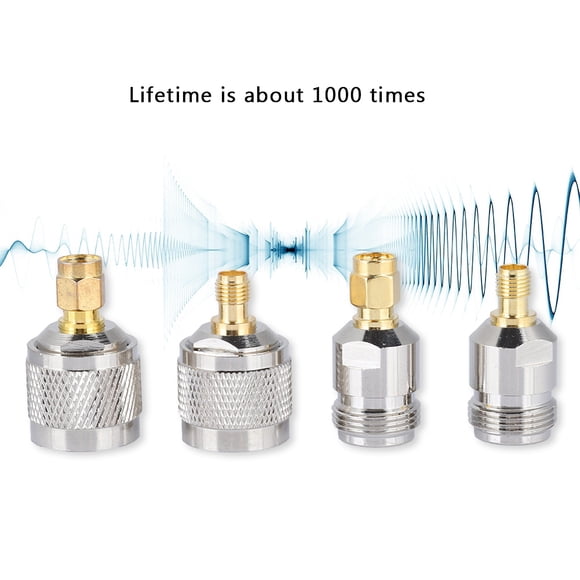 4PCS SMA to N Adapter Connect N to SMA Male / Female Device for Antennas, LAN Devices, Coaxial Cables, and WiFi Radio External Antennas