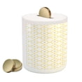 thumbnail image 2 of Quatrefoil Piggy Bank, Moroccan Style Lattice Pattern Dots in Daisy Diamond Petals 4 Leaf Clover, Ceramic Coin Bank Money Box for Cash Saving, 3.6" X 3.2", Brown White, by Ambesonne, 2 of 4
