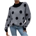 thumbnail image 1 of aDJFDGT Chandails d'Automne pour Femmes Mode Col Nœud Boutons Manches Tricoté Décontracté Haut Chaud, 1 of 7