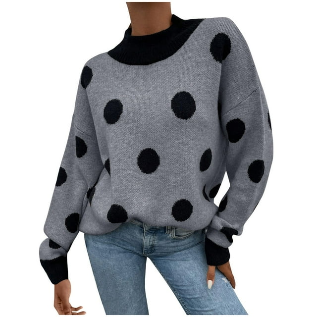 aDJFDGT Chandails d'Automne pour Femmes Mode Col Nœud Boutons Manches Tricoté Décontracté Haut Chaud