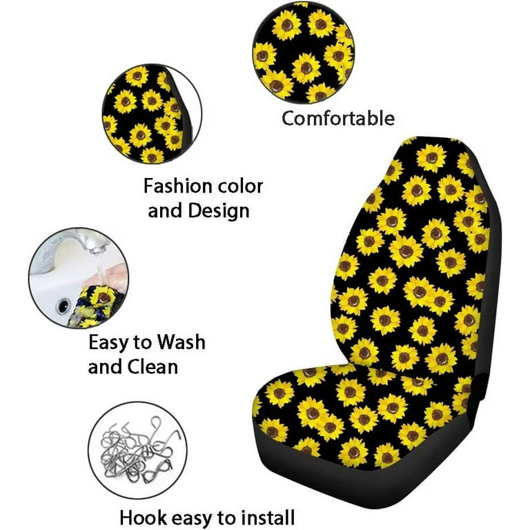 Pzuqiu Polynesia Sea Turtle Auto Accessories for Car Seat Covers Full Set  11 Pcs Steering Wheel Cover Vehicle Cup Coasters Holder Keychain for Women