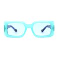 thumbnail image 3 of Lunettes de Soleil Rectangulaires à Carreaux pour Femmes Bleu Sarcelle, 3 of 4