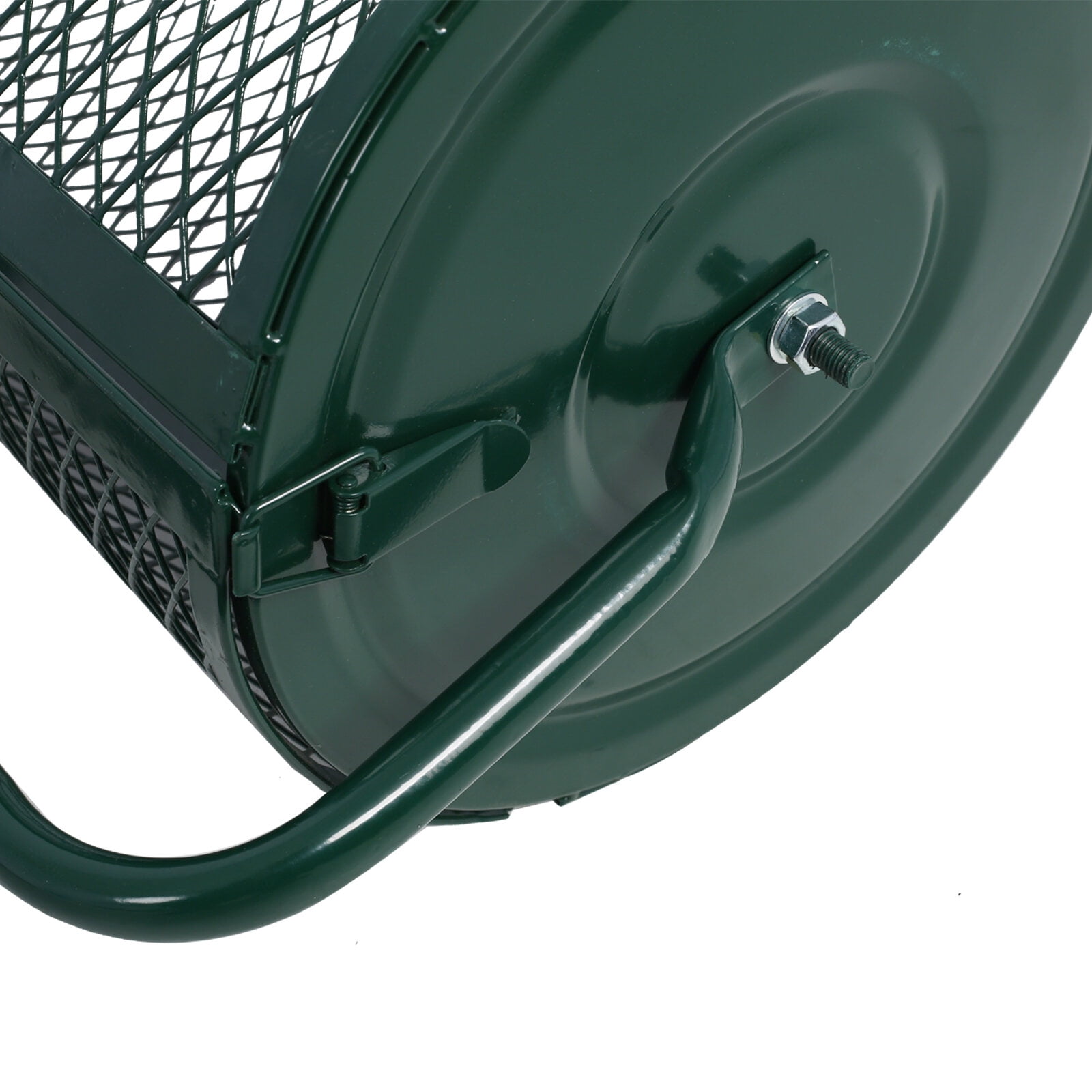 , Peat Moss Spreader 24inch,Compost Spreader Metal Mesh,T shaped Handle for planting seeding,Lawn and Garden Care Manure Spreaders Roller, Green ,Steel ,