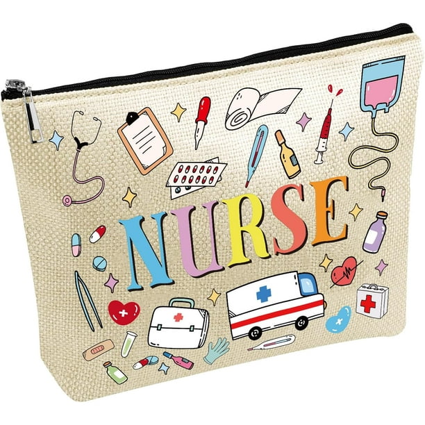 Bolsas de lona, bolsa de almacenamiento para enfermeras, bolsa de cosméticos de gran capacidad, bolsa organizadora para herramientas de maquillaje, bolsa con cremallera