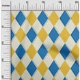 thumbnail image 2 of oneOone Cotton Poplin Medium Blue Fabric Argyle Diy Clothing Quilting Fabric Print Fabric By Yard 56 Inch Wide, 2 of 4
