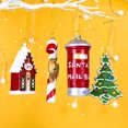 thumbnail image 4 of Christmas Tree Pendant House Car Wreath Drum Xmas Tree Hanging Ornament New Year Chrismas Party Decoration For Home Navidad Noel, 4 of 5