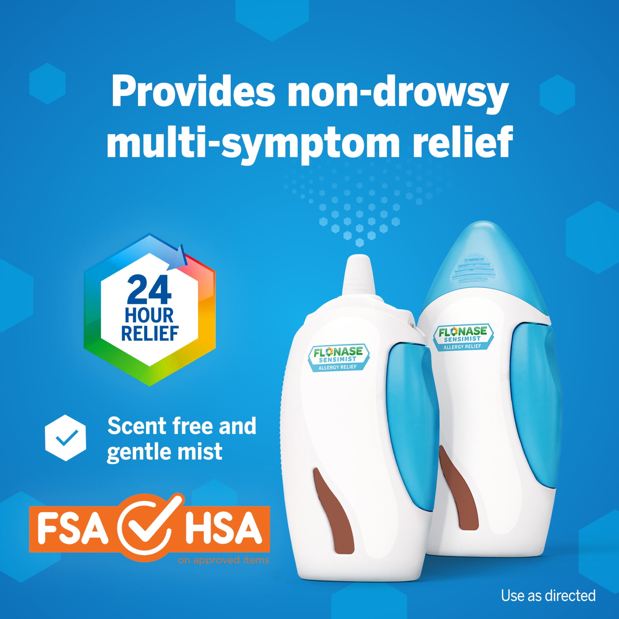 Flonase Sensimist Allergy Relief Spray, Non Drowsy Allergy Medicine, 120 Sprays, 3 Pack