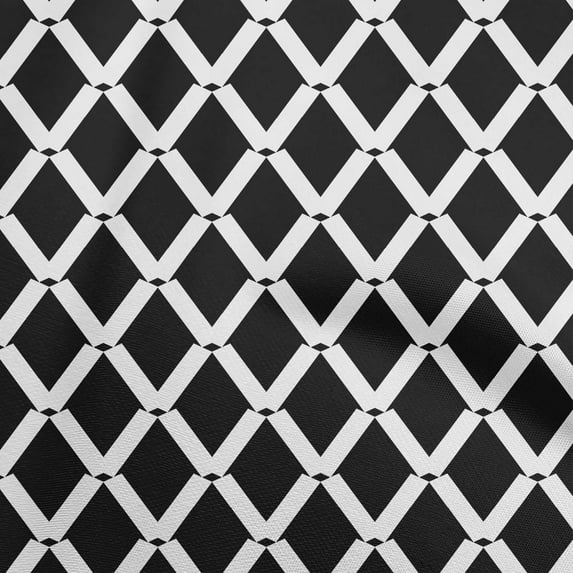 oneOone Georgette Viscose Black Fabric Geometric Dress Material Fabric Print Fabric By The Yard 42 Inch Wide