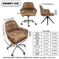 thumbnail image 7 of ZIATUBLES Brown Wood Grain Print Curved Back Chair Slipcover Stretchable Dining Chair Cover Adjustable Arc Shaped Swivel Accent Chair Protector for Dining Living Room, 7 of 7