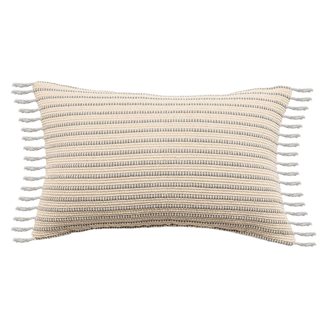 Funda de almohada de estilo marroquí Sunnimix con borlas 30x50cm Gris