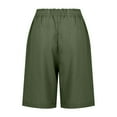 thumbnail image 5 of IROINNID Discount Bermuda Shorts for Women Summer Printed Five Points Large Size Cotton Linen Pants Pants Shorts,Olive Green, 5 of 6
