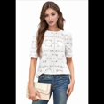 thumbnail image 1 of Blusa de Verano para Mujer, con Encaje de Crochet, Ojales, Bordada, de Corta, Color , Talla XL, 1 of 10