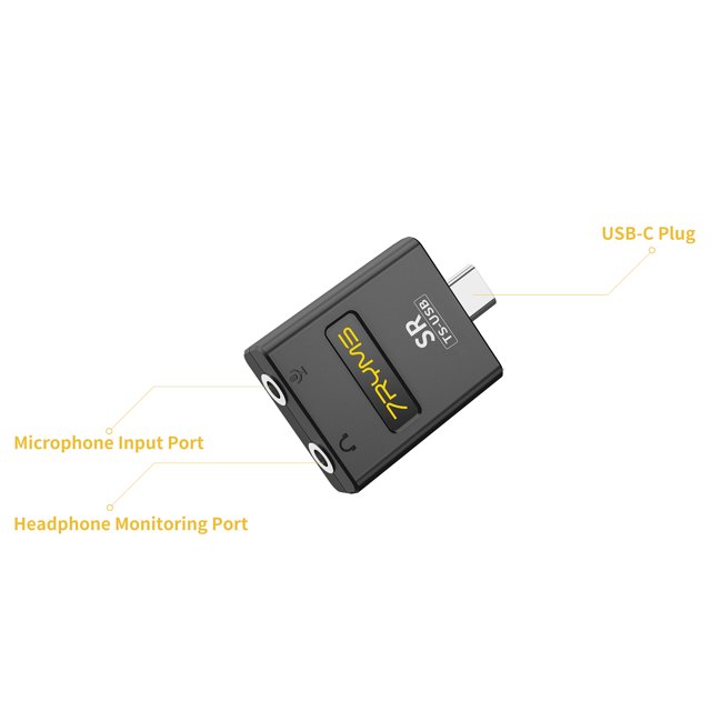 7RYMS SR TS-USB Adaptador de audio USB multifuncional Tarjeta de sonido externa Enchufe tipo C con p Irfora Adaptador Aduio