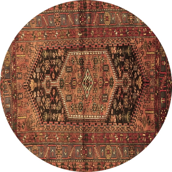 Ahgly Company Indoor Round Persian Brown Traditional Area Rugs, 3' Round
