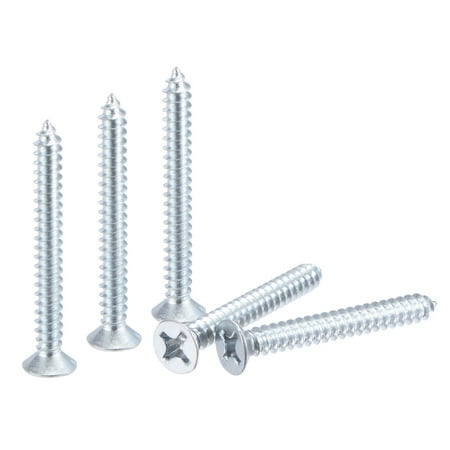

Uxcell #12x 1 31/32-Inch Wood Screws Phillips Flat Head Carbon Steel Zinc Plated 50 Pack