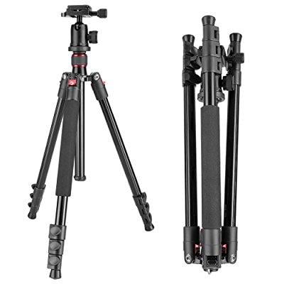 Neewer Aluminum Alloy 64 inches/162 Centimeters Camera Travel Tripod Monopod with 360 Degree Ball Head,1/4 inch Quick Shoe Plate and Bag for DSLR Camera Video Camcorder up to 26.5 pounds/12 kilograms 
