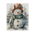 thumbnail image 5 of Christmas Snowman and Trees Blackout Curtain Panels 63x55in Drapes Privacy Assured for Living room Bedroom Bathroom 2 panels set, 5 of 5