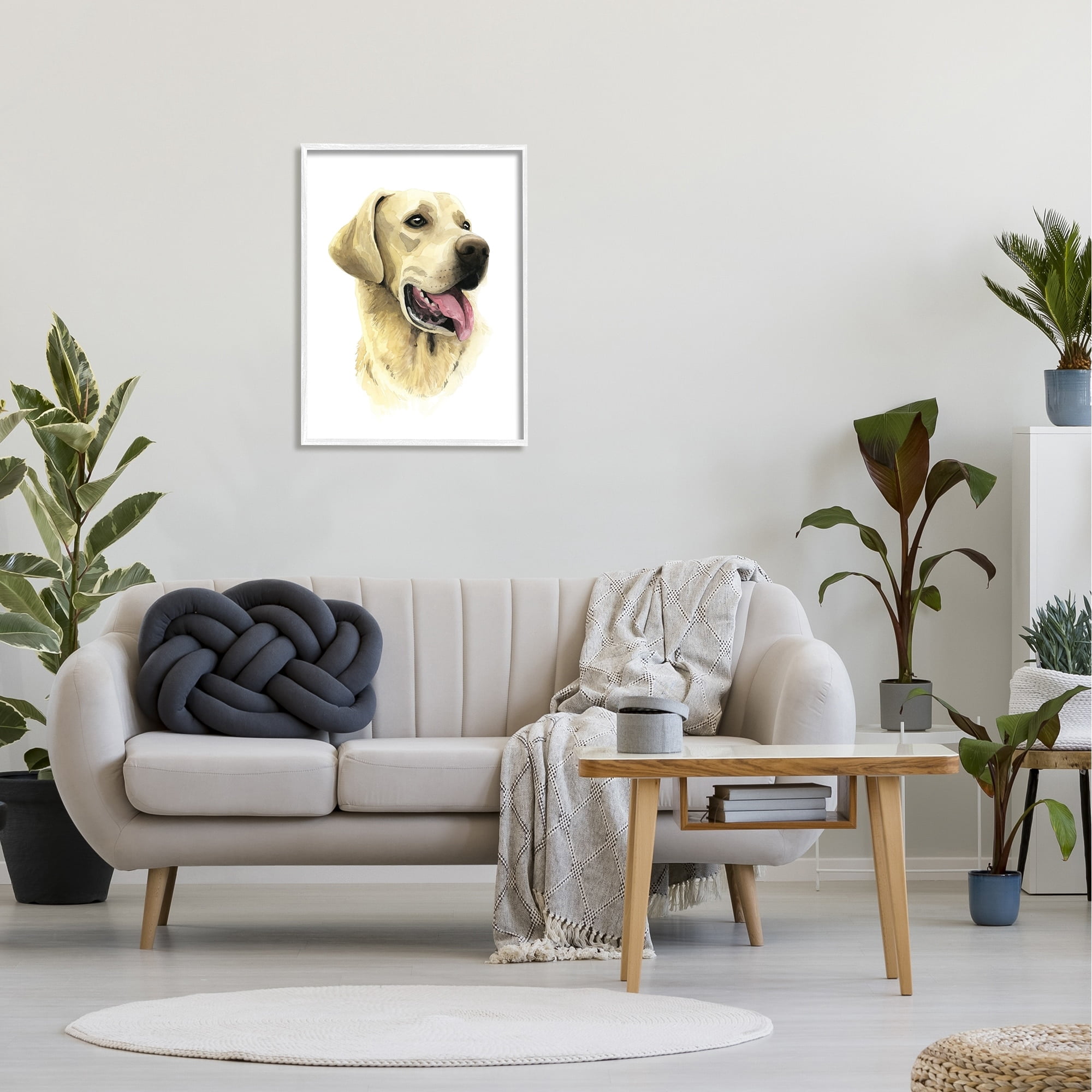 Stupell Industries Labrador Retriever Energetic Portrait Expression Canine Pet Painting,24 x 30, Design by Grace Popp