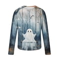 thumbnail image 4 of WAENQINLA Halloween Costomes Men Casual Long Sleeve Sweatshirts Crewneck Halloween Shirts Cute Ghost Print Party Holiday Shirt, 4 of 5