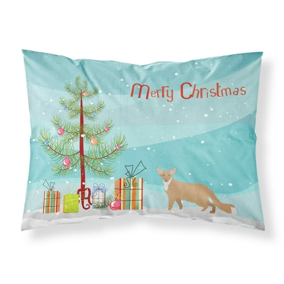 Oriental Longhair 2 Cat Merry Christmas Fabric Standard Pillowcase