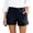 Navy, variant on Women’s Linen Blend Rolled Hem Shorts, High Waist Straight Leg Casual Shorts for Office & Weekend, Navy/Black/Grey/White/Red/Yellow/Green/Khaki, S,M,L,XL,XXL