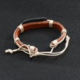 thumbnail image 5 of Accesorios populares: pulsera de piel de vaca tejida con cuerda de cáñamo, pulsera de cuero con estampado en caliente de estilo retro y logotipo de la paz., 5 of 5
