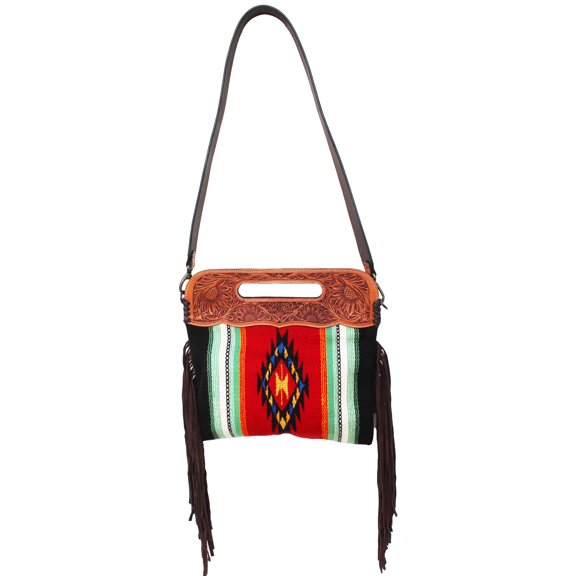 Women's Western Handwoven Wool Rodeo Cowgirl Purse Shoulder Handbag 27FK50