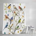 thumbnail image 2 of Spring Leaves Colorful Bird on White Shower Curtain for Bathroom, Watercolor Branch Waterproof Shower Curtains Washable Quick Dry with Hooks Bathtub Curtains 36x72IN, 2 of 9