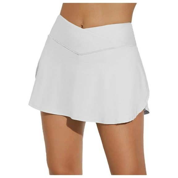 RUTAYY Skirts High Waist Seamless Yoga Pants For Women Layered Sports Leggings With For Fitness And Workout Solid Color Flowy Swing Skirts