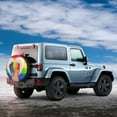 thumbnail image 3 of DouZhe Waterproof Spare Tire Cover, Pride Day Lgtb Peace Love Prints Adjustable Wheel Covers Fit for Jeep Trailer RV SUV Car, 15 inch, 3 of 7