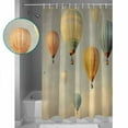 thumbnail image 3 of Extra Long Shower Curtain 72x84 Inch, Vintage Hot Air Balloon Shower Curtain Waterproof Bathroom Decor Modern Balloon Floating Fabric Bath Curtain Set Accessories with Hooks, 3 of 6