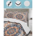 thumbnail image 4 of Blue Burnt Orange Boho Twin Size Down Alternative Comforter, Lightweight Comforter Quilt Bedding Set with Pillow Shams Antique Southwestern Ethnic All Seasons Bed Comforter Duvet Insert 68"x86", 4 of 7