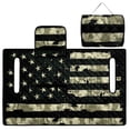thumbnail image 5 of Whosucclay 4 Pockets Folding Golf Cart Seat Covers for EZGO Club Car, Nonskid Bottom Golf Cart Seat Cushion Cover, Vintage Distressed American Flag Pattern, 5 of 9