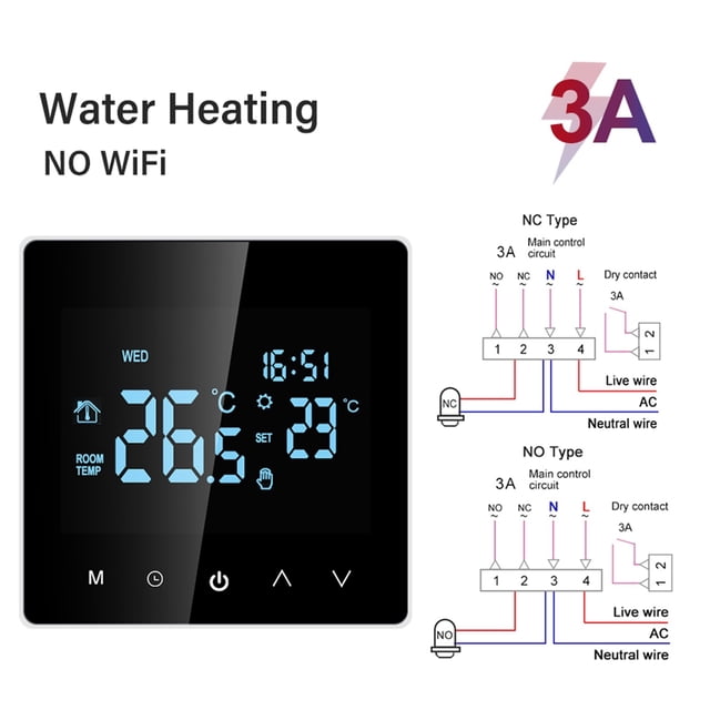 Smart Wifi Thermostat Electric Floor Heating Water/Gas Boiler LCD Digital Touch Temperature Control Wireless ,Easy to Install