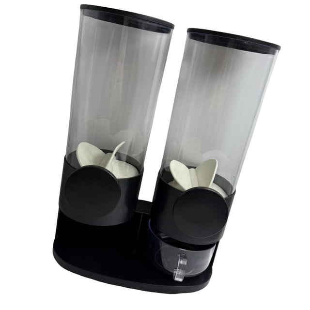 Dispensador de cereales, contenedor de almacenamiento de alimentos de 3 l, contenedor hermético multifunción, cubo de arroz para encimera, vestíbulo, cubos dobles