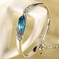 thumbnail image 4 of Ayyufe Women Silver Plated Crystal Chain Bangle Cuff Bracelet, 4 of 7