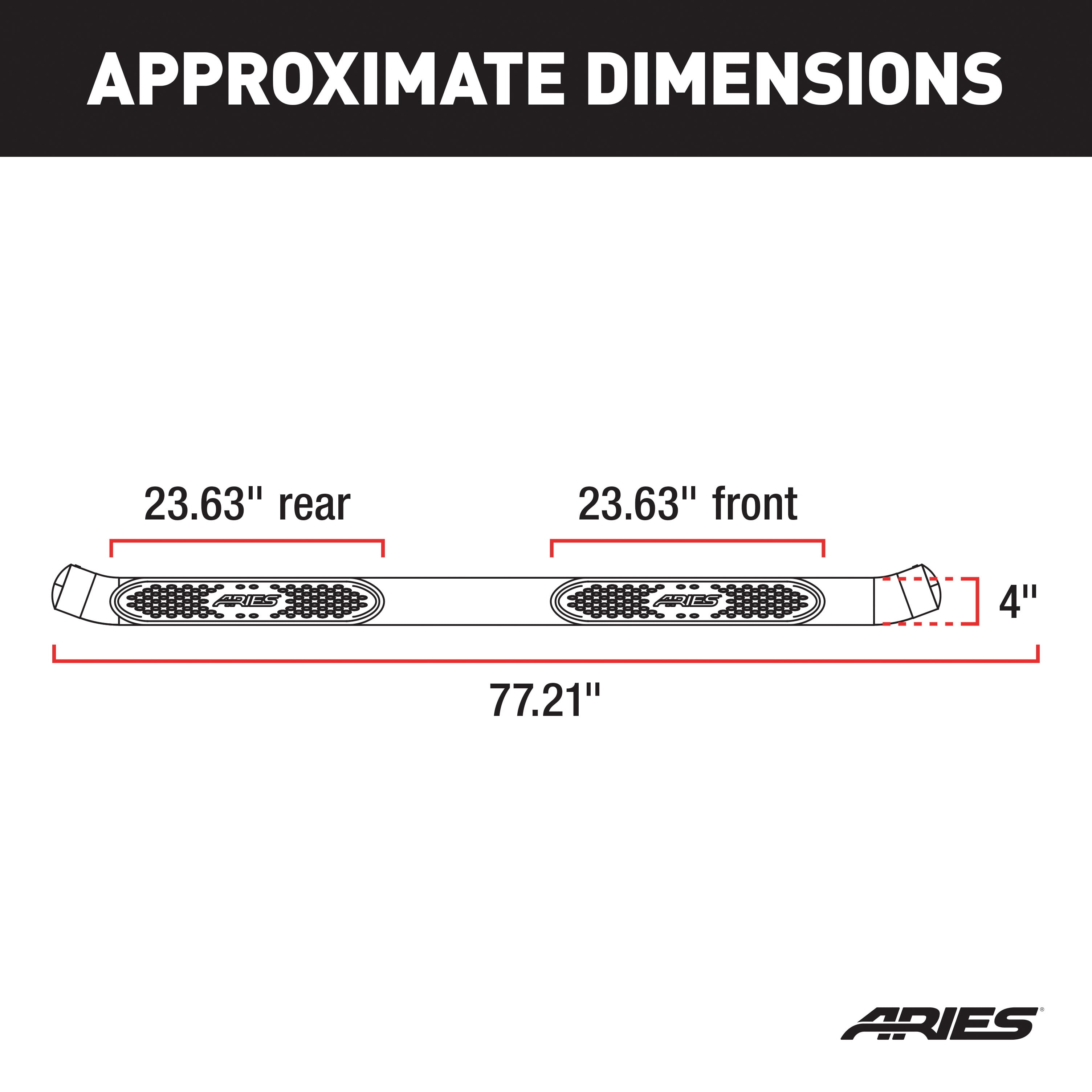 ARIES S225040-2 4-Inch Oval Polished Stainless Steel Nerf Bars, Select Dodge, Ram 1500 Fits select: 2019 RAM 1500 CLASSIC TRADESMAN, 2015-2017 RAM 1500 SLT