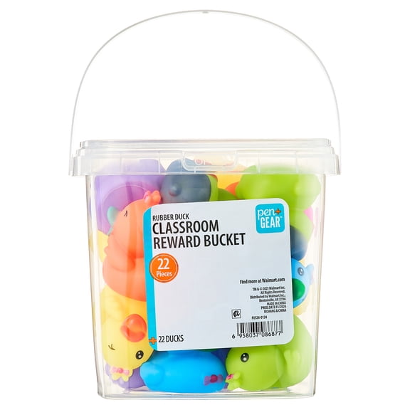 Pen+Gear Mini Rubber Duck Bucket For Classroom Rewards, 22 Count