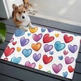 thumbnail image 3 of 2x3 Ft Entryway Area Rug, Colorful Love Heart Kitchen Rug Runner Washable Floor Mat, Blue Purple Red Modern Art Non Slip Indoor Door Mat Throw Carpet for Bathroom Living Room Bedroom, 3 of 8