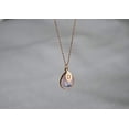 thumbnail image 2 of October Birthstone Necklace, Pink Opal Necklace, Personalized Bridesmaid Necklace, Custom Initial Necklace, Gift for Her, Pink Opal Jewelry - 16" Rose Gold Plated - Leaf Initial I, 2 of 5