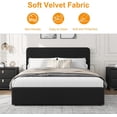 thumbnail image 4 of Queen Bed Frame with Headboard & Storage Drawers, Corduroy Upholstered Platform Bed, No Box Spring Needed, Noise-Free, Easy Assembly, Black, 4 of 7