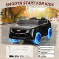 thumbnail image 2 of EastVita 24V Ride On Car, Licensed Battery Powered Electric Vehicle w/Remote Control, 2 Seater, 4-Wheel Shock Absorbers, Smooth Start, Music, LED Lights black, 2 of 7