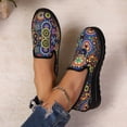 thumbnail image 5 of Willtoo Womens Boho Slip On Platform Loafer Round Toe Breathable Canvas Lightweight Daily Footwear Slip Resistant Low Wedge Casual Footwear, 5 of 5