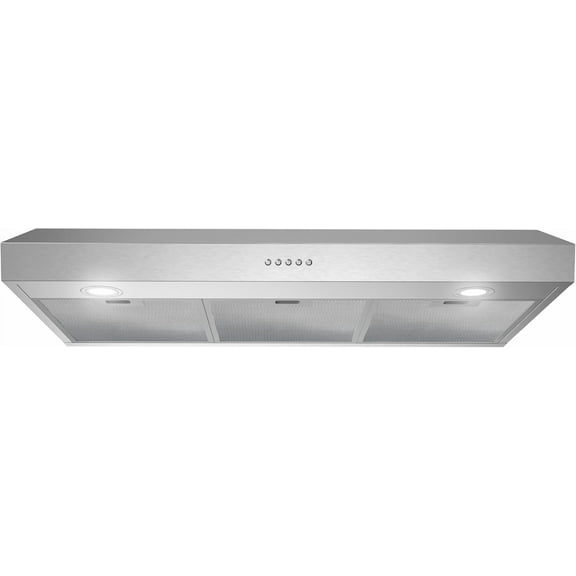 Streamline 36 in. Ormelle Convertible Undermount 165 CFM Range Hood in Brushed Stainless Steel with Mesh Filters, Push Button Control, LED Lights