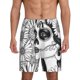 thumbnail image 1 of Fotbe Floral Sugar Skull Portrait Pantalones Cortos de Pijama para Hombre, Ropa de Dormir, Pantalones de Pijama Cortos para Hombre-Small, 1 of 6